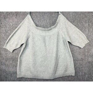 Lane Bryant Sweater Women's 22/24 Plus Size Gray Cable Knit